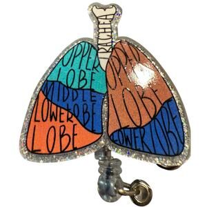 Anatomical Lung Retractable ID Badge Reel, Respiratory, Pulmonologist, Thoracic